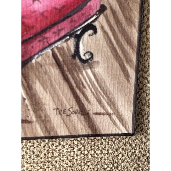 Tre Sorelle Studios "Boudoir Bathtub" Framed Art Oil Print signed - Picture 3 of 8